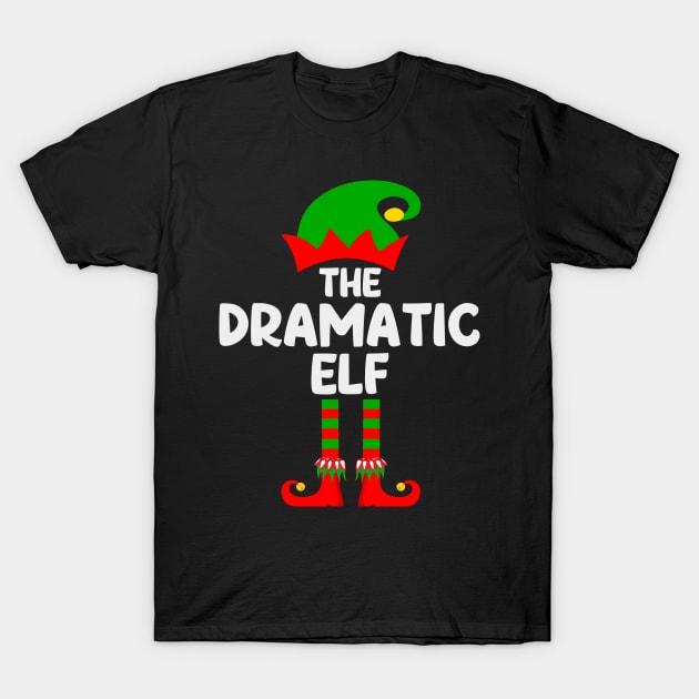 Dramatic Elf Matching Family Group Christmas Party Pajama T-Shirt by DragonTees